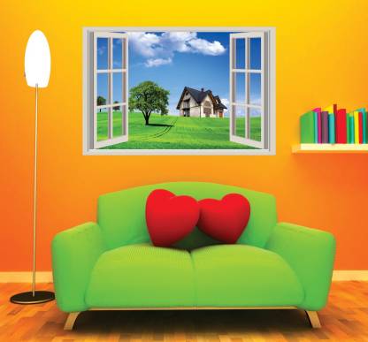 All Your Design 30 cm 3D Wall Window (24x36inch) Wall Stickers, PVC Self  Adhesive Vinyl Wall Poster for Living Room, Hall,Play Room,Bedroom,  Kitchen,Office etc_0116 Self Adhesive Sticker Price in India - Buy