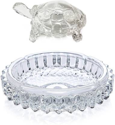 Glass Crystal Tortoise wi 12 cm Feng Shui & Vastu Showpiece Price in