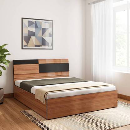 Bharat Lifestyle Rome Exotic Teak Engineered Wood Queen Box Bed Bharat Lifestyle Dreamzdeal