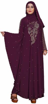 Dubai Collection Women S Kaftan Style Umbrella Lycra Abaya Burka With Hijab Dark Violet 46 Lycra Blend Abaya With Hijab Price In India Buy Dubai Collection Women S Kaftan Style Umbrella Lycra Abaya