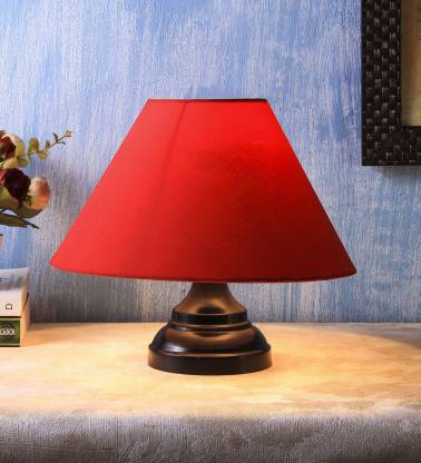 Devansh Red Cotton Desginer Small, Small Iron Table Lamp