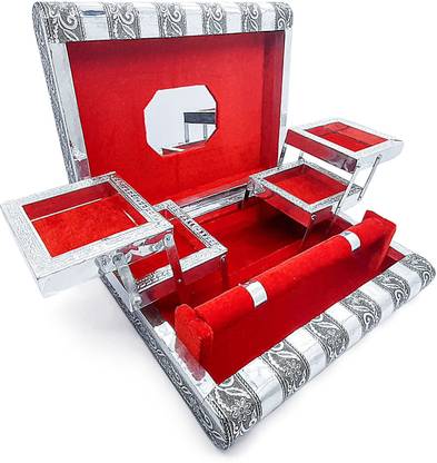 rhandicraft jewelry box wedding gift box bangle box wood jewellery box wedding rakhi gift vanity box silver red jewellary box churi box