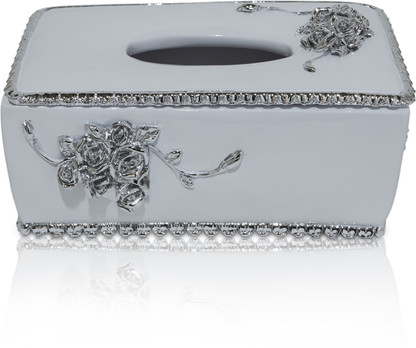 white ceramic tissue holder