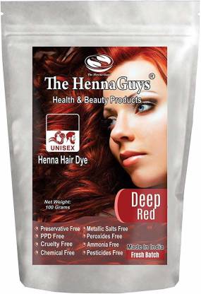 The Henna Guys DEEP RED Henna Hair Color - 1 Pack - Best Red Henna for Hair,  Natural Hair Color - Chemical Free Henna Hair Dye - Price in India, Buy The