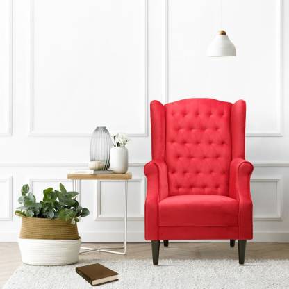 Flipkart Perfect Homes Beleza Tufted, Red Living Room Chair