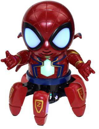 kidz Spider-man robot With Six claws Action Figure Dance Spiderman Model  Funny Electric Lighting Music kids Toys 