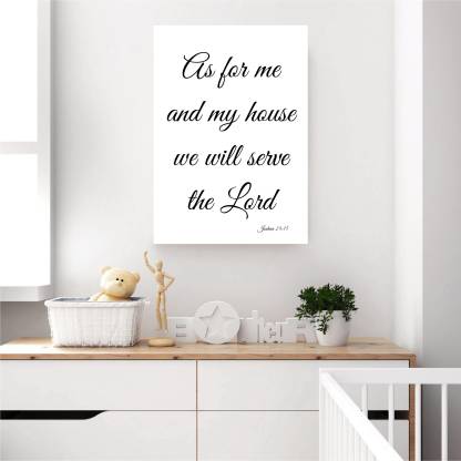 Verse Poster As For Me And My House We Will Serve The Lord Print Wall Decor Art Joshua 24 15 Photographic Paper Es - As For Me And My House We Will Serve The Lord Wall Art