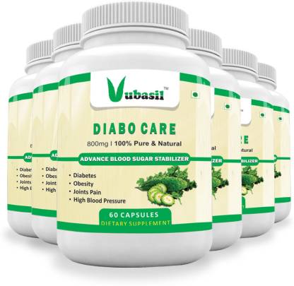 Vubasil Medicine for Diabetes & Sugar Control (Jamun Karela Gymnema Ashwagandha) – 360Caps