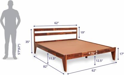 Best Sheesham Wood Solid Wood Queen Bed – Wakefit