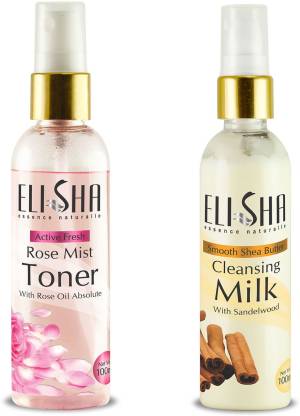 ELISHA Combo Pack Of Cleansing Milk & Rose Mist Toner (100*2 ml)