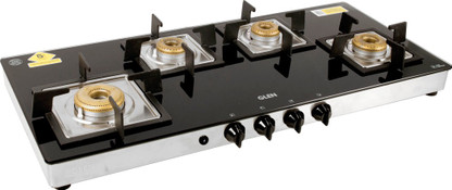 glen 4 burner glass cooktop 1049 gt forged brass burner