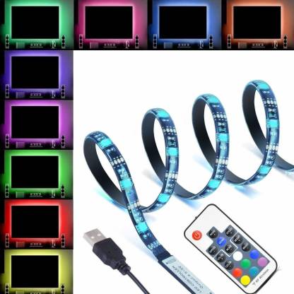 XERGY 5V USB LED LED Flexible Strip Multicolor Options/Mode TV Background  Lighting 5050 RGB IP65