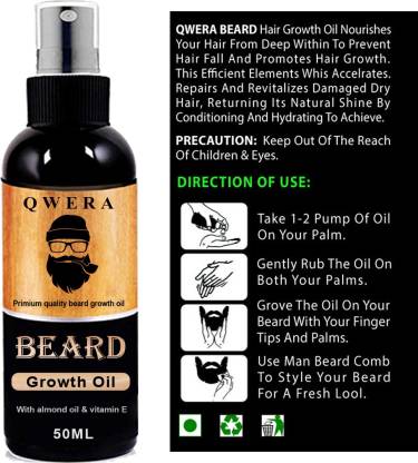 Qwera Beard & Hair Growth Oil for Men - Fast & advanced Beard Growth Oil  Hair Oil - Price in India, Buy Qwera Beard & Hair Growth Oil for Men - Fast