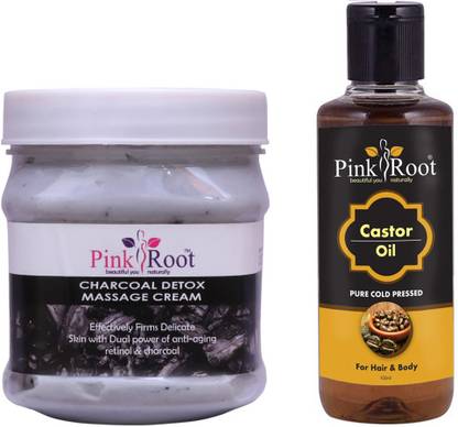Pinkroot Charcoal Massage Cream 500gm With Castor Hair Oil 100ml Price In India Buy Pinkroot Charcoal Massage Cream 500gm With Castor Hair Oil 100ml Online At Flipkart Com
