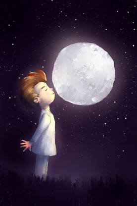 A Littile Boy Moon Quotes Wall Poster Romantic Poster Moon Poster Paper Print Art Paintings Posters In India Buy Art Film Design Movie Music Nature And Educational Paintings Wallpapers At Flipkart Com