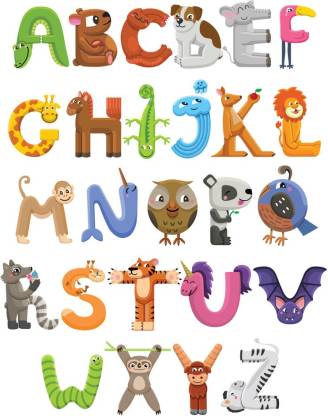 english alphabet with animal kids room premium poster learning chart for  kids(no need of tape,size:12x18 inch) Paper Print - Children posters in  India - Buy art, film, design, movie, music, nature and