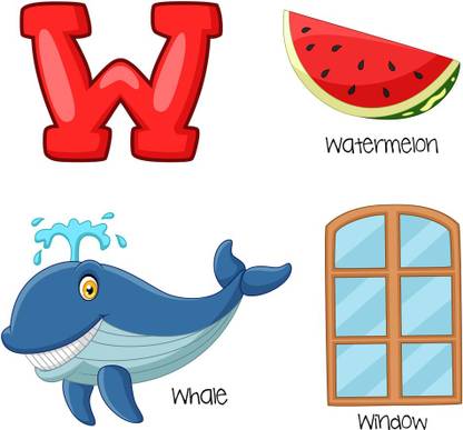 Alphabet W For Sticker Poster Kids Learning Poster Alphabet And Number Chart Paper Print Educational Posters In India Buy Art Film Design Movie Music Nature And Educational Paintings Wallpapers At Flipkart Com