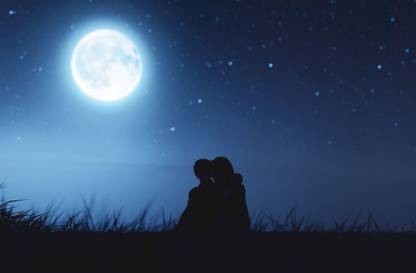 Love Couples Under The Moonlight Sticker Poster Night Moon Poster Paper Print Nature Posters In India Buy Art Film Design Movie Music Nature And Educational Paintings Wallpapers At Flipkart Com