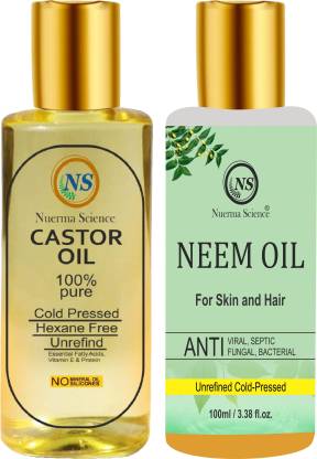 Nuerma Science Castor Oil & Neem Oil (For Hair Growth, Anti Fungal & Good  Skin) (100 ML Each in Pack of 2) - Price in India, Buy Nuerma Science  Castor Oil &