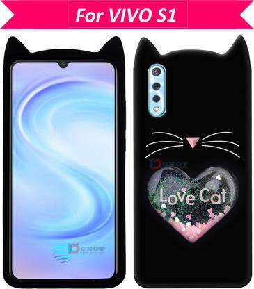dgeot back cover for vivo s1 love cat heart design meow ear kitty special s girls soft silicon cover black