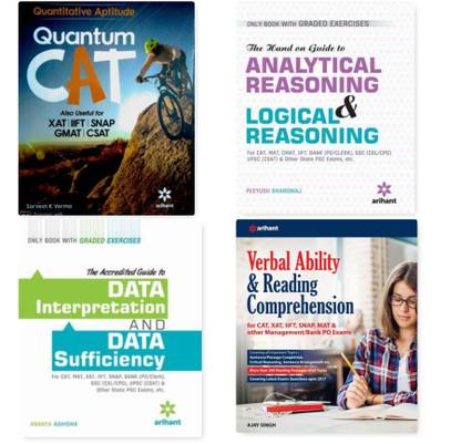 4 Book Set Of Arihant Quantum Cat Data Interpretation Analytical Reasoning Logical Reasoning Verbal Ability Reading Comprehension For Cat And All Competition Exam Buy 4 Book Set Of