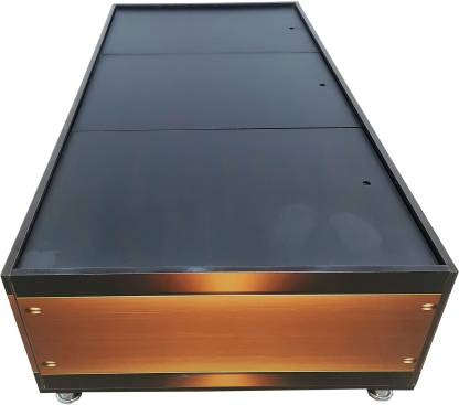 Metallic Brown Finish Engineered Wood Single Box Bed