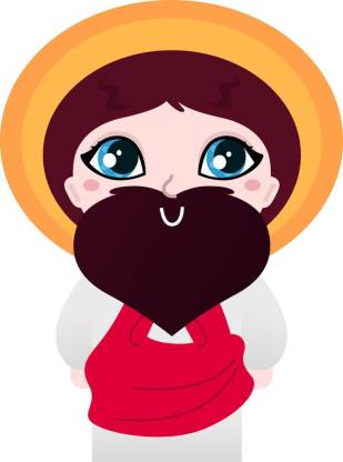 Cute cartoon Jesus Christ Sticker Poster|Religious poster|Christian  Poster|size:12x18 inch Paper Print - Religious posters in India - Buy art,  film, design, movie, music, nature and educational paintings/wallpapers at  