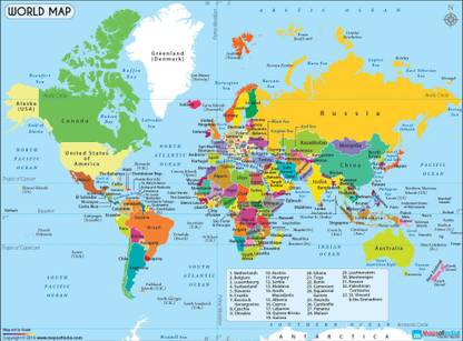 world political map 27 w x 20 h 2019 edition fine art print maps posters in india buy art film design movie music nature and educational paintings wallpapers at flipkart com