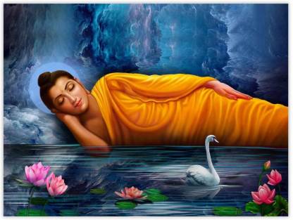 Art Amori Peaceful Sleeping Buddha Sparkle Coated Self Adesive Painting  Without Frame Digital Reprint 18 inch x 24 inch Painting Price in India -  Buy Art Amori Peaceful Sleeping Buddha Sparkle Coated