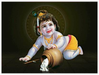 Natkhat Bal Krishna Sparkle Coated Self Adesive Poster Without Frame Paper  Print - Religious posters in India - Buy art, film, design, movie, music,  nature and educational paintings/wallpapers at 