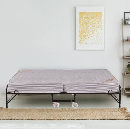 Best Folding Rollaway Bed with 6 inches Mattress Metal Single Bed