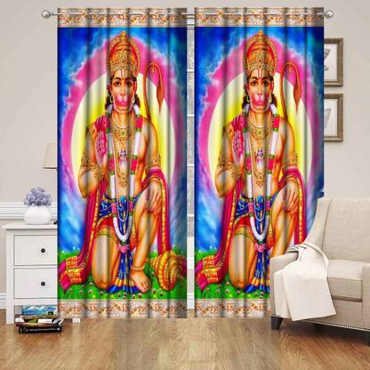 BLENZZA DECO 213 cm (7 ft) Polyester Semi Transparent Door Curtain (Pack Of 2)