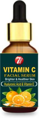 7 Days Vitamin C Skin whitening, lightening, Brightening, Anti Aging, Spotless Skin,Sun Protection, Under Eye Circles, Facial Serum with Vitamin E and Hyaluronic Acid