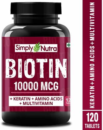 simply nutra biotin 10000mcg with keratin amino acids multivitamin naturals extracts