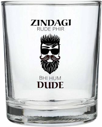 iKraft Funny Quotes Whiskey Glass- Zindagi Rude Phir Bhi Hum Dude Printed  Whiskey Glass Glass Whisky Glass Price in India - Buy iKraft Funny Quotes  Whiskey Glass- Zindagi Rude Phir Bhi Hum