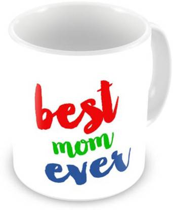 iShoppe Mom Is Best Ever - Mother Love - Thank You Mom - Great Life Quote Coffee, 12 Oz, Perfect for Coffee and Tea Lovers 714 Ceramic Coffee Mug