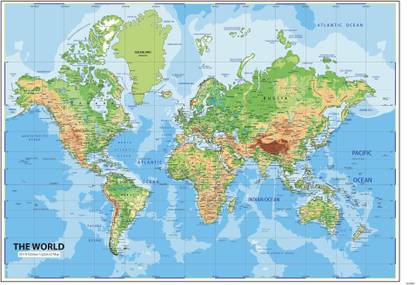 World Map Peel and Stick Wallpaper ( 24 X 36 Inch) Paper Print - Maps posters in India - Buy art, film, design, movie, music, nature and educational paintings/wallpapers at World Map Peel and Stick Wallpaper ( 24 X 36 Inch) Paper Print - Maps posters in India - Buy art, film, design, movie, music, nature and educational paintings/wallpapers at