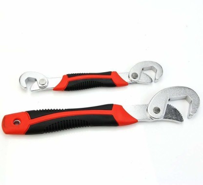 2PCS Multi-function Adjustable Universal Quick Snap Grip Wrench Tool Spanner Set 