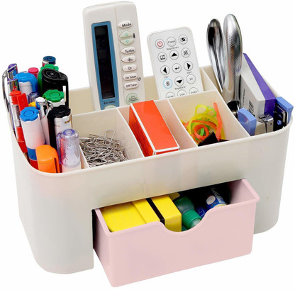Acrylic Desk Organizer with 8 Compartments FEMELI Office Desk Organizer and Accessories 1 Drawer Black 