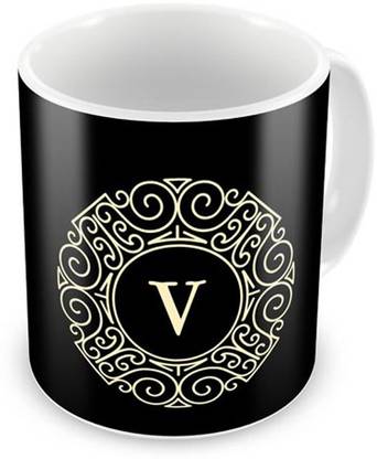 99prints Alphabet English Letter Classy Royal V Coffee 12 Oz Perfect For Coffee And Tea Lovers 624 Ceramic Coffee Mug Price In India Buy 99prints Alphabet English Letter Classy Royal