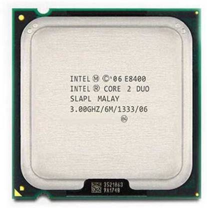 Intel CORE 2 DUO E8400 3 GHz Upto 3 GHz LGA 775 Socket 2 Cores 2 Threads 6  MB Smart Cache Desktop Processor - Intel : Flipkart.com