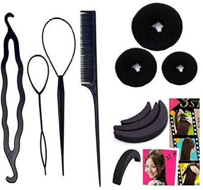 BELLA HARARO Hair Accessories Hair Styling Tools Bun Maker Combo Offer With Best Prices -Combo of 10 Pcs Hair Accessory Set