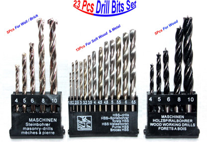 5Pcs Set HSS Twist \u0026 Masonry Drill Bits 