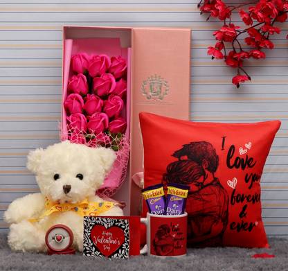 Tied Ribbons Valentine Gifts For Girls Girlfriend Wife Her Love Gift Combo Bouquet Of Dark Pink Gifting your girlfriend or boyfriend is really simple now.