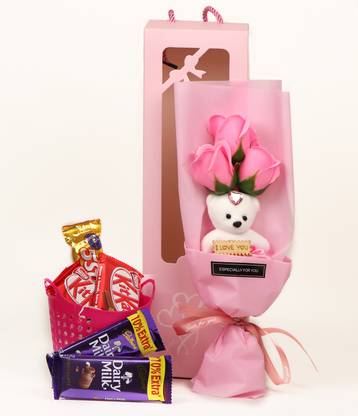 Tied Ribbons Valentine Gift For Wife Girlfriend Girls Her Romantic Gift Combo Bouquet Of Pink Scented Valentine's day can be a weird holiday to shop for.