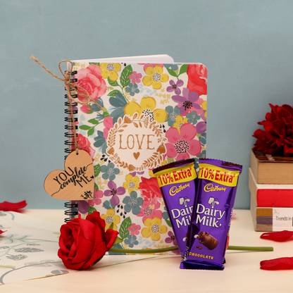 Tied Ribbons Valentine Gifts For Boyfriend Girlfriend Husband Wife Girls Boys Love Gift Pack Valentine Special Note Book Artificial Rose Dairy Milk Chocolates And Heart Tag Assorted Gift Box Price In
