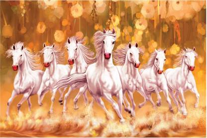 7 Horses Sunrise Vastu Fine Art Print - Animals posters in India - Buy ...