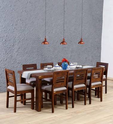 True Furniture Sheesham Wood Dining Table Set With 8 Chairs For Home Provincial Teak Finish Solid Seater In India True Furniture Sheesham Wood Dining Table, How Long Should An 8 Seater Dining Table Be