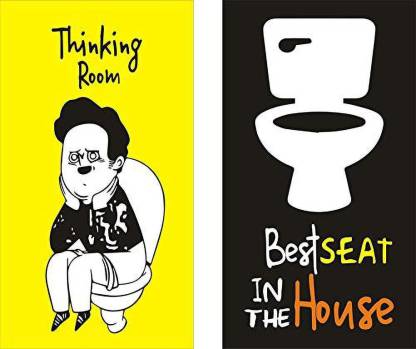 Funny Quotes Posters for Bathroom, Washroom, Toilets (A3+ Paper, 12x18inch,  Multicolour) - Set of 2 3D Poster - Total home posters - Art & Paintings  posters in India - Buy art, film,
