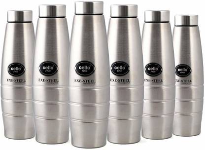 Cello Fino Stainless Steel Fridge Water Bottle 1000 Ml Set Of 6 1000 Ml Bottle Buy Cello Fino Stainless Steel Fridge Water Bottle 1000 Ml Set Of 6 1000 Ml Bottle